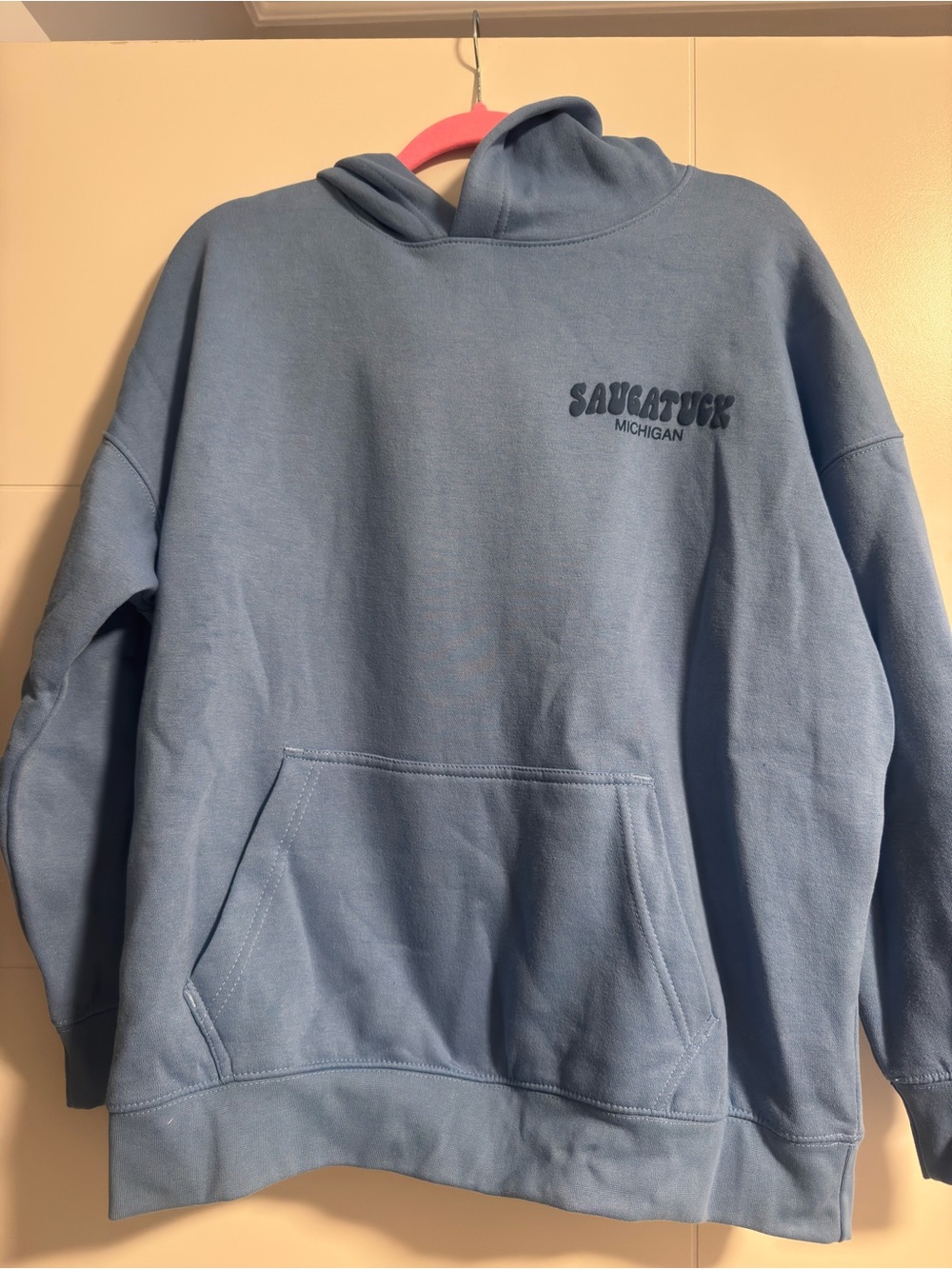 Saugatuk Michigan Light Blue Pullover Hoodie